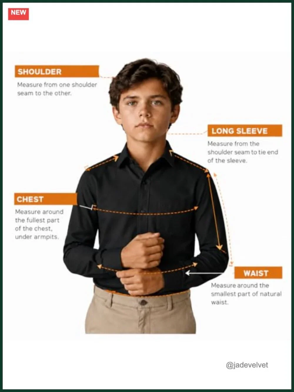 Boys Long Sleeve Dress Shirt, Poly-Cotton Button Down Formal Shirt